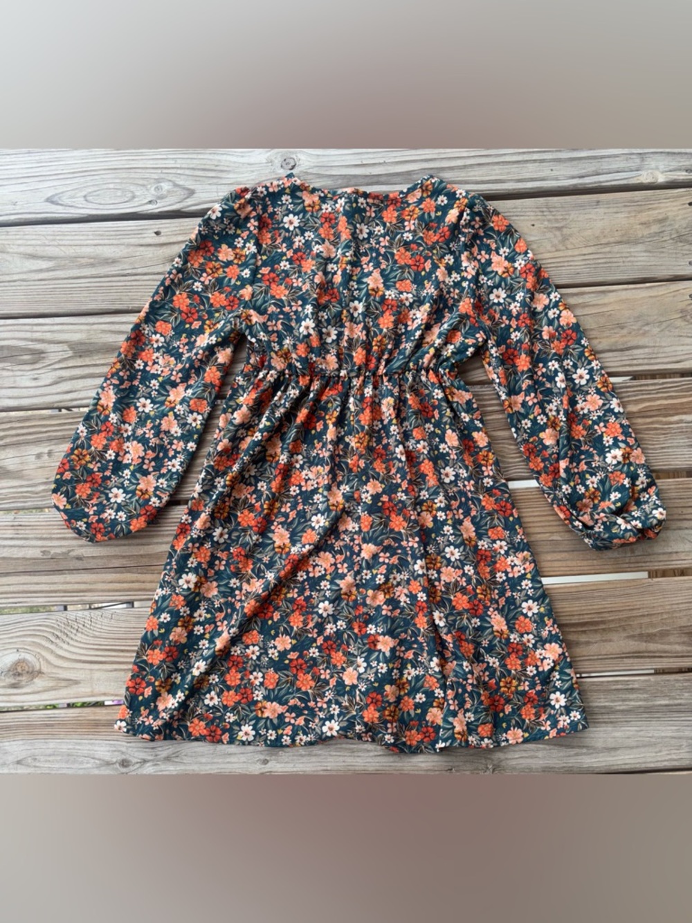 SHEIN Floral Cottagecore Mini Dress Long Sleeve Boho Prairie Tie Front Small - Picture 3 of 3